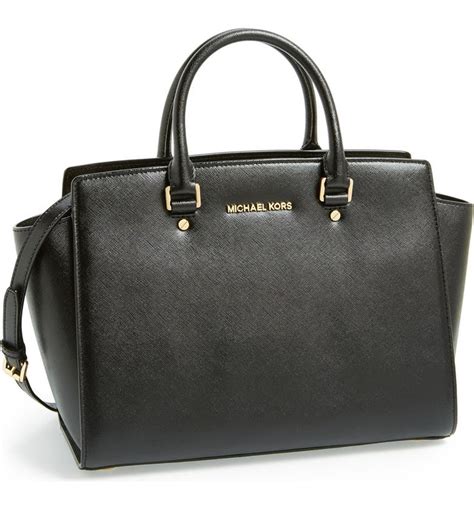 saffiano leder michael kors handtasche|michael kors selma leather satchel.